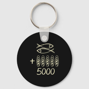 Porte-clés Jésus chrétien 2 poissons 5 pains nourrit 5000 hom