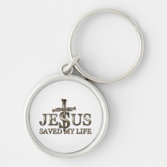 Porte-clés Jésus-Christ a sauvé mon cadeau de vie pour les fe (Devant)