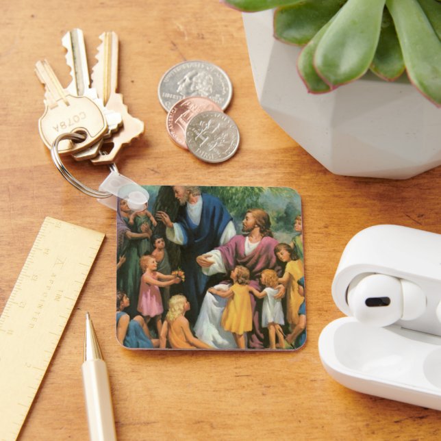 Porte-clés Jésus-Christ bénissant les enfants, religion vinta (Bureau)
