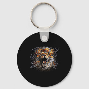 Porte-clés Jésus Christ Est Roi Avec le Lion de Juda Qui Frap