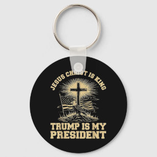 Porte-clés Jésus-Christ est roi Trump est mon président