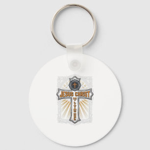 Porte-clés Jésus-Christ Mon Espoir Vivant Croix Vintage