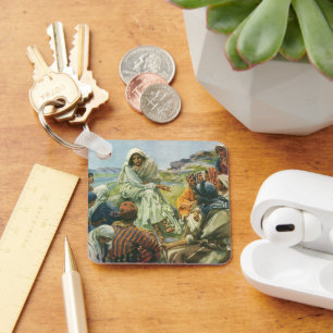 Porte-clés Jésus Christ Sermon sur le Mont, Religion Vintage