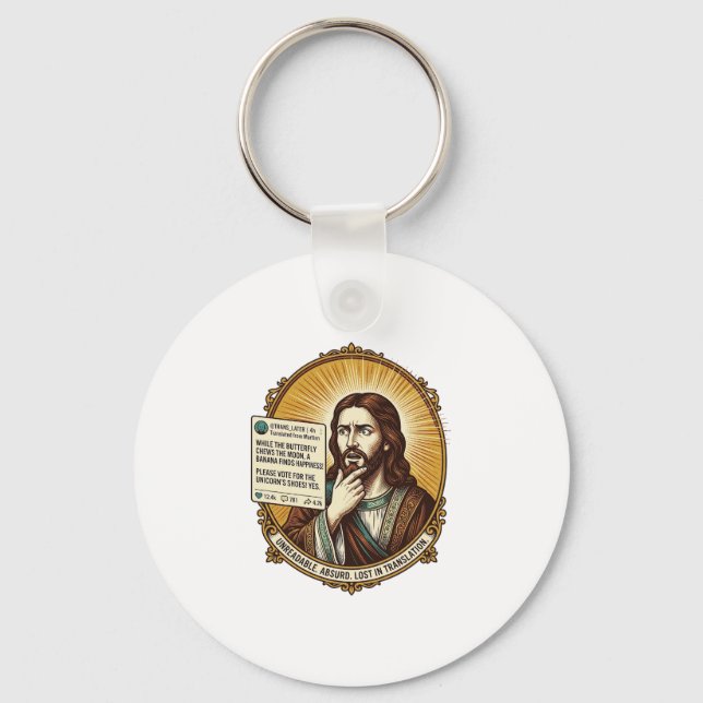 Porte-clés Jésus Confus Échec de la Publication de Traduction (Recto)