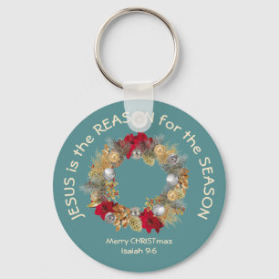 Porte-clés JÉSUS DE Noël turquoise EST LA RAISON POUR LE Port