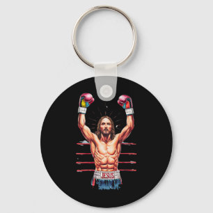 Porte-clés Jésus Dieu Kickboxing Ou Boxing Victory Mème Drôle