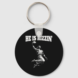 Porte-clés Jésus Dunking Mème Ciel Basketball Dunk Il Est Ri