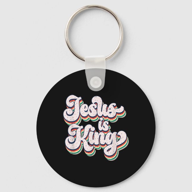 Porte-clés Jésus est King Retro Faith Conception (Recto)