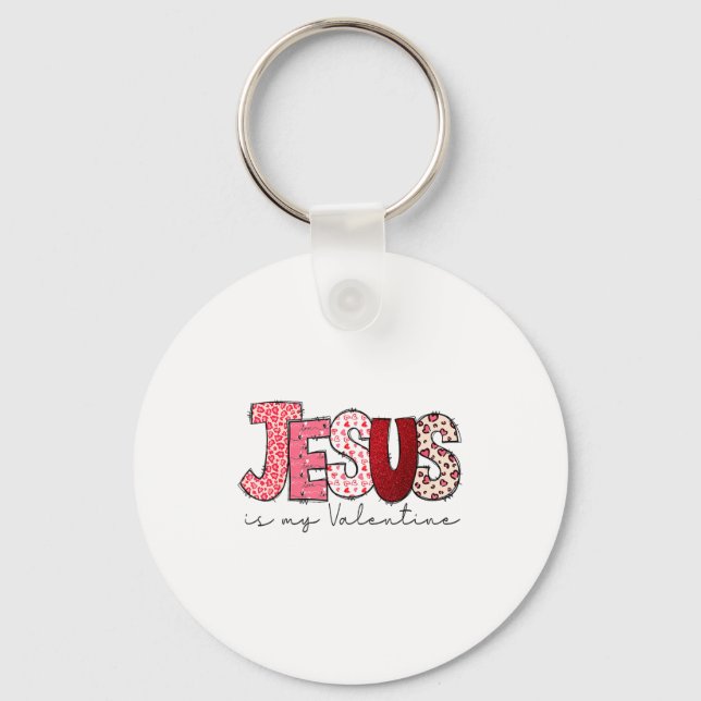 Porte-clés Jésus est ma Saint-Valentin Foi chrétienne Religie (Recto)