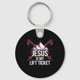 Porte-clés Jesus Est Mon Lift Ticket Ski Eglise Christia