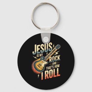 Porte-clés Jésus est mon roc et c'est comme ça que je roule c