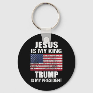Porte-clés Jésus est mon roi Trump est mon président