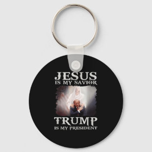 Porte-clés Jésus Est Mon Sauveur Trump Est Mon Président