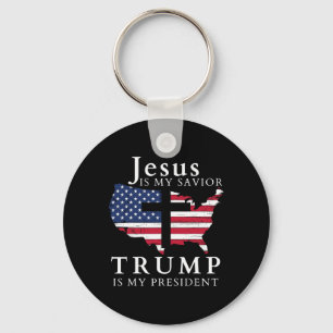 Porte-clés Jésus est mon sauveur Trump est mon président