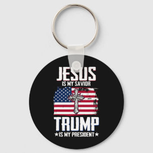 Porte-clés Jésus est mon sauveur Trump est mon président 2