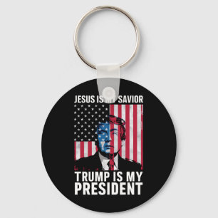 Porte-clés Jésus est mon sauveur Trump est mon président 2024