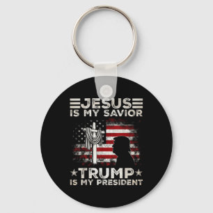 Porte-clés Jésus Est Mon Sauveur Trump Est Mon Président 2024