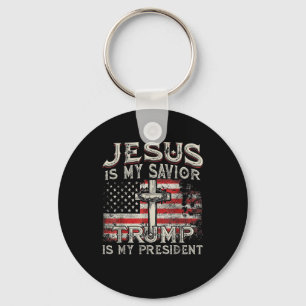 Porte-clés Jésus Est Mon Sauveur Trump Est Mon Président Amér