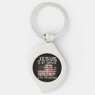 Porte-clés Jésus Est Mon Sauveur Trump Est Mon Président Amér
