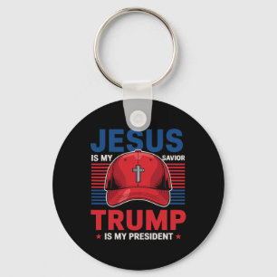 Porte-clés Jésus est mon sauveur Trump est mon président chré