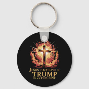 Porte-clés Jésus est mon sauveur Trump est mon président chré