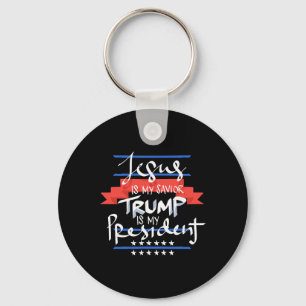 Porte-clés Jésus est mon sauveur Trump est mon président patr