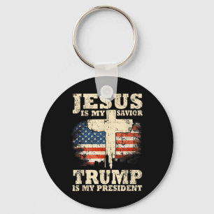 Porte-clés Jésus Est Mon Sauveur Trump Est Mon Président Trum
