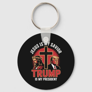 Porte-clés Jésus est mon sauveur Trump mon président chrétien