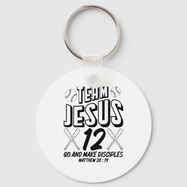 Porte-clés Jésus Et Équipe De Baseball Jésus Chrétien Matthie (Recto)
