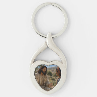 Porte-clés Jésus et femme samaritaine au puits