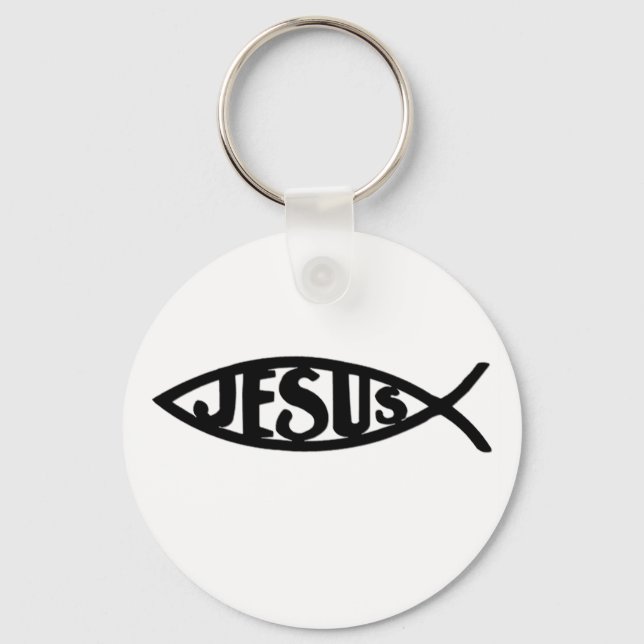 Porte-clés Jesus Fish (Noir Porte - clé) (Recto)