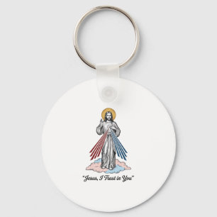 Porte-clés Jésus, j'ai confiance en toi, design de chemise vi