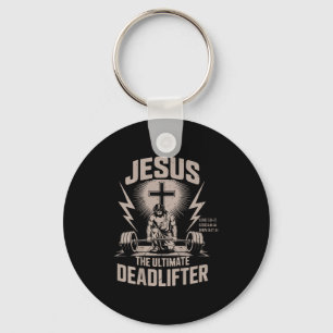 Porte-clés Jésus l'haltérophile ultime drôle gym chrétien