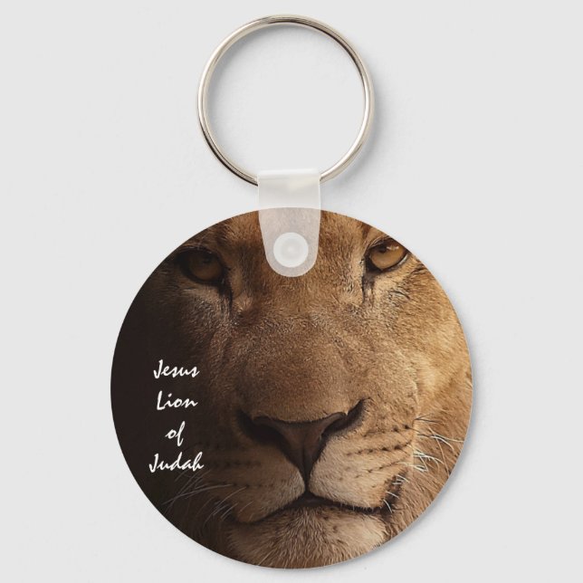 Porte-clés Jésus Lion de Juda Citation chrétienne inspiration (Recto)