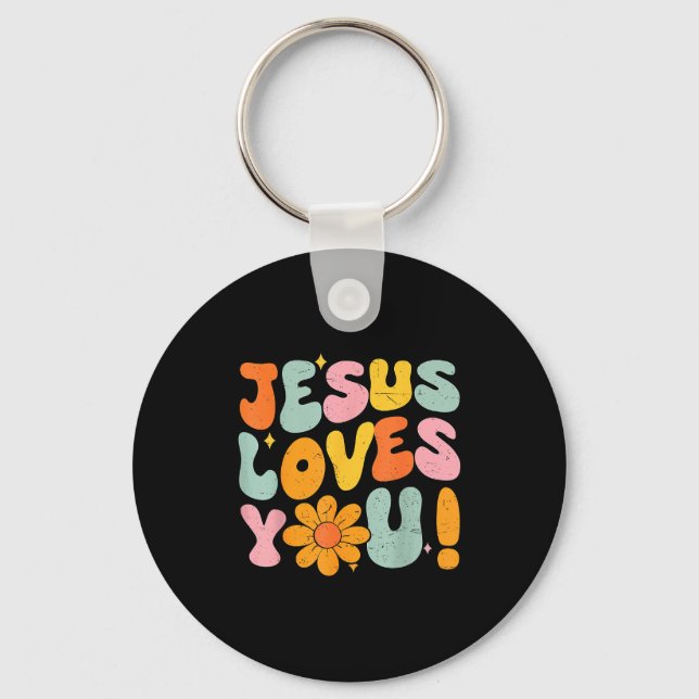 Porte-clés Jesus Loves You Christian Teen Girl God Sister Goo (Recto)