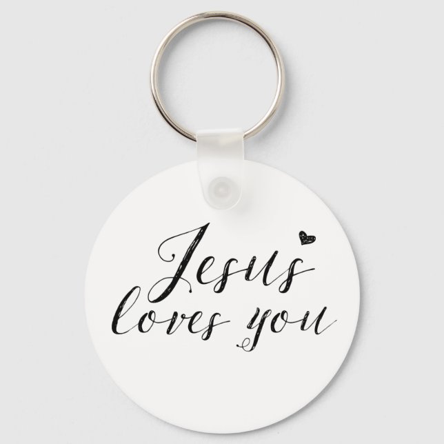 Porte-clés Jesus loves you logo Keychain (Recto)