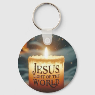 Porte-clés Jésus Lumière du Monde Noël Naissance Double