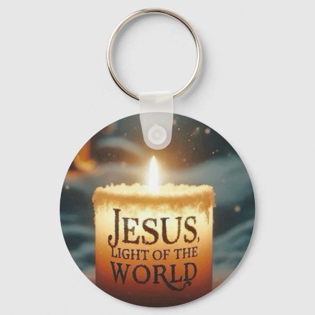 Porte-clés Jésus Lumière du Monde Noël Naissance Double (Verso)