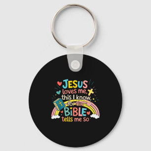 Porte-clés Jésus m'aime, je le sais garçons enfants tout-peti