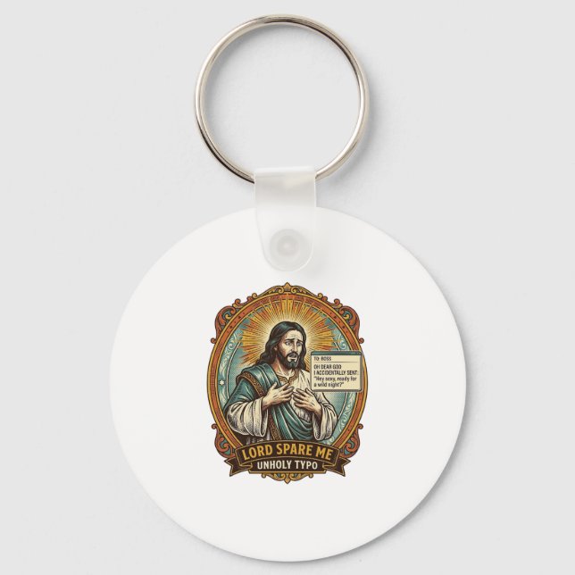 Porte-clés Jésus Mauvaise Message Autocorrect Patron Embarras (Recto)