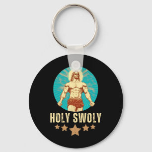 Porte-clés Jésus musculation Fitness Saint Swoly Drôle Gym
