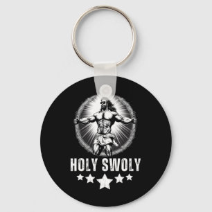 Porte-clés Jésus musculation Fitness Saint Swoly Drôle Gym 1