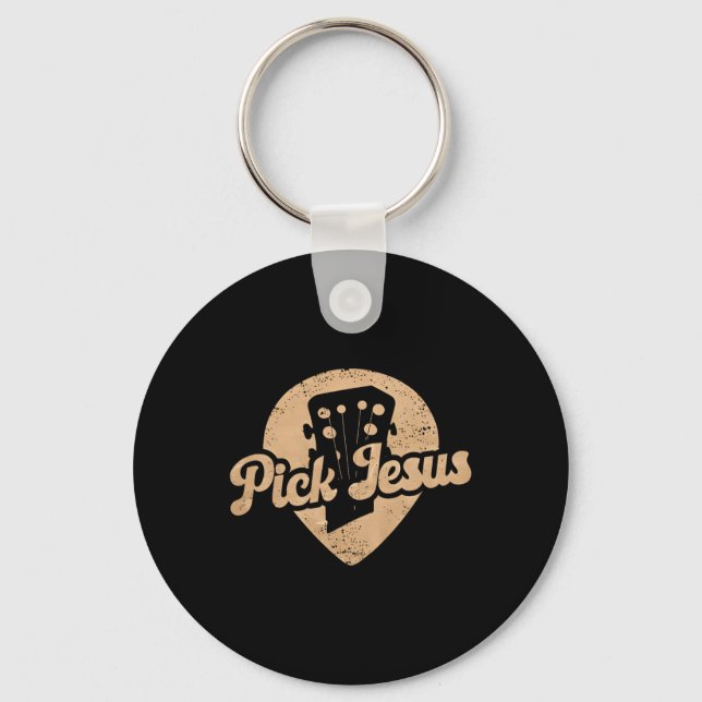 Porte-clés Jésus Plectre Musique Pasteur Joyeuses Pâques (Recto)
