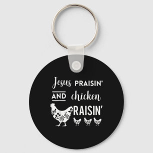 Porte-clés Jésus Praisin Et Poulet Raisin Amusant Agriculture