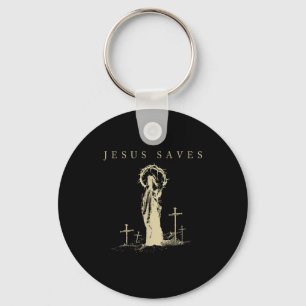 Porte-clés Jésus Sauve Croix De Foi Chrétienne Vintage Religi