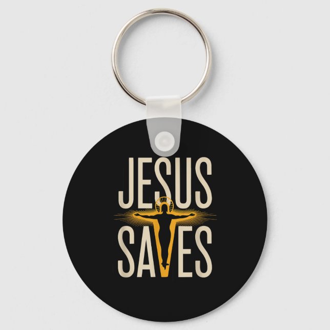 Porte-clés Jésus Sauve Dévotion Foi Chrétienne Croyant  (Recto)