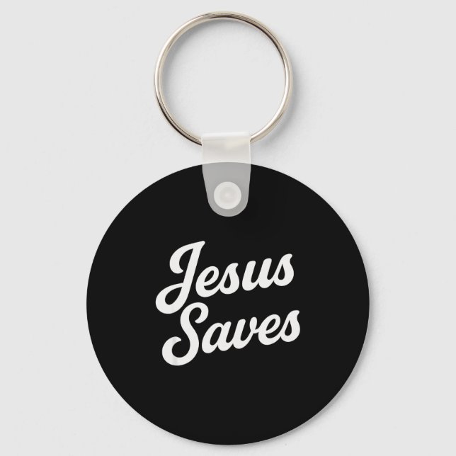 Porte-clés Jésus Sauve Écriture Vintage  (Recto)