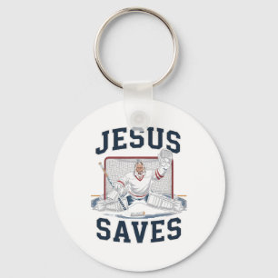 Porte-clés Jésus Sauve Équipe De Joueur De Hockey Dieu Amateu