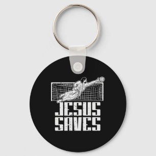 Porte-clés Jésus Sauve Footbyll Soccer Gardien de but Chrétie