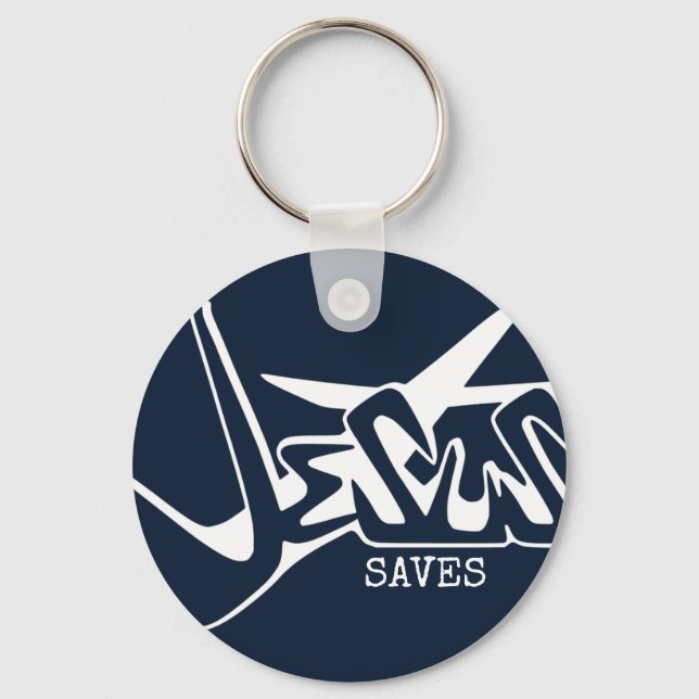 Porte-clés Jésus sauve Graffiti Bleu foncé (Recto)